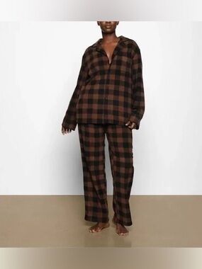 Skims Plaid Sleep Top & Bottom Set in Jasper Buffalo Check